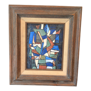 Mid 20th Century Signed Mid-Century Abstract Painting