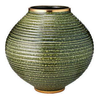 AERIN Calinda Moon Vase in Forest Green For Sale