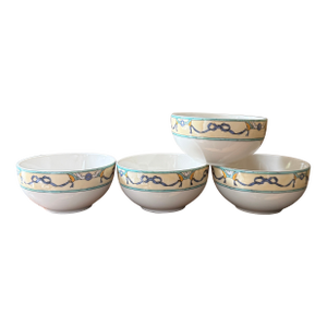 Vintage Villeroy Boch Castellina 5.75 Inch Bowls Citta Campagna Floral Ribbon - Set of 4