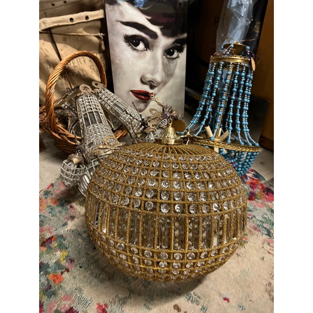 1970s Gold Sphere Pendant For Sale - Image 4 of 8