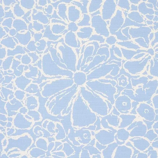 Sample - Schumacher Sidonie Fabric in Blue For Sale
