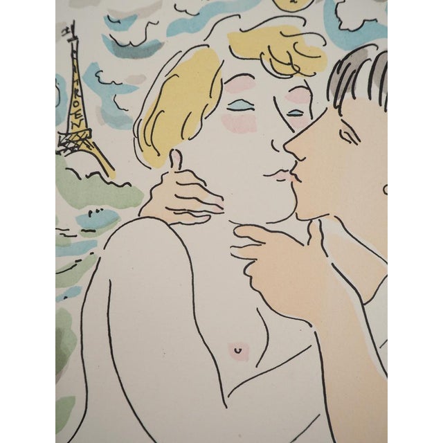 Léonard Tsuguharu Foujita, Lovers in Paris, Original Engraving For Sale - Image 4 of 9