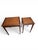 Vintage Mahogany Nesting Tables Gold Inlay Refinished Mid Century Lb Van Server For Sale - Image 4 of 10