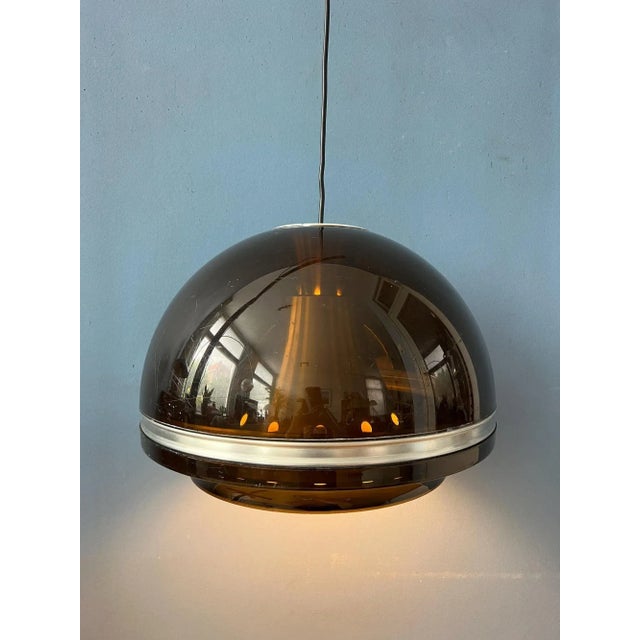 Large Flying Saucer Dome Pendant Lamp from Dijkstra For Sale - Image 4 of 11