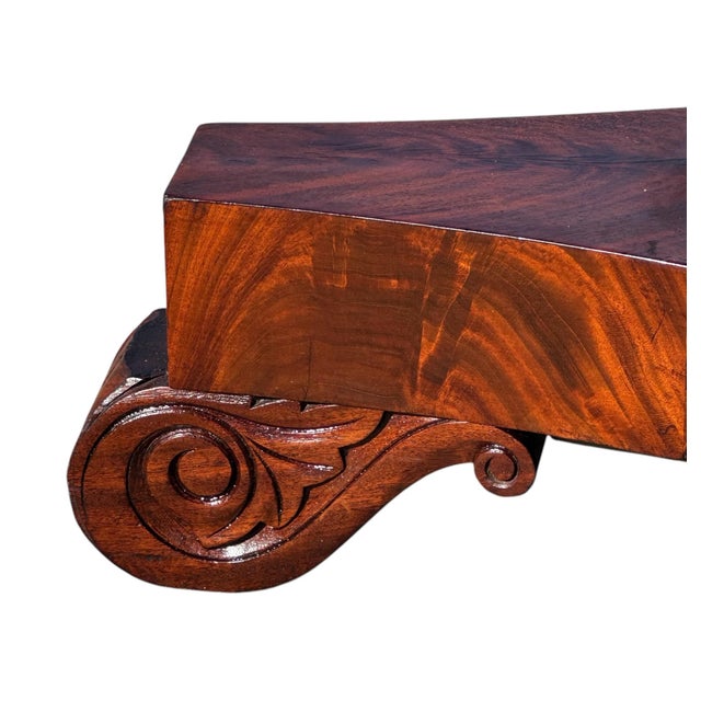 Antique Late Federal Mahogany Three Drawer Center Table on Obelisk Pedestal Base For Sale - Image 10 of 12