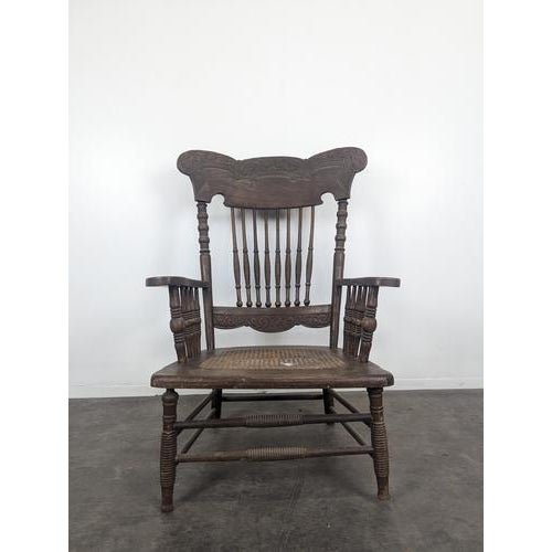 American Armchair with Spindles and Cane Seat For Sale - Image 4 of 12
