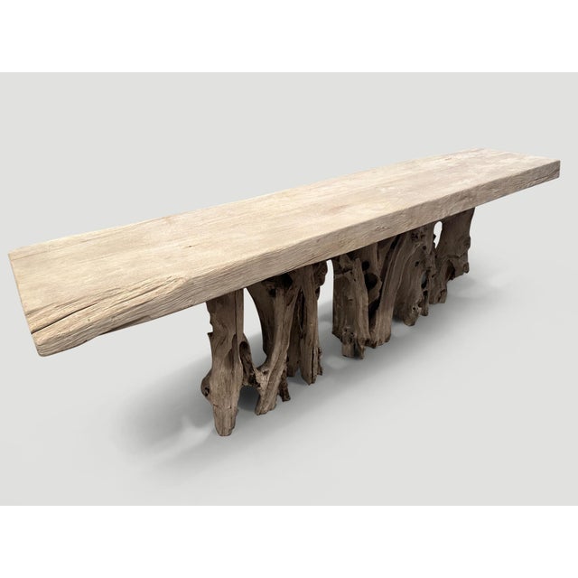 Andrianna Shamaris Monumental Organic Teak Wood Root Console Table For Sale - Image 17 of 18