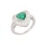 Art Deco 1.2ct Heart Shape Diamond Halo Cluster Ring in 18k White Gold For Sale - Image 3 of 12