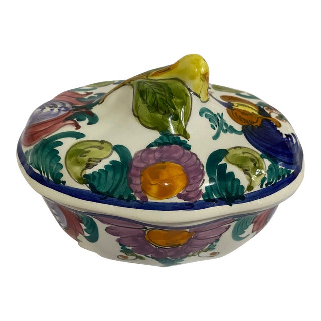 1990s Greek Pottery Lidded Bowl For Sale