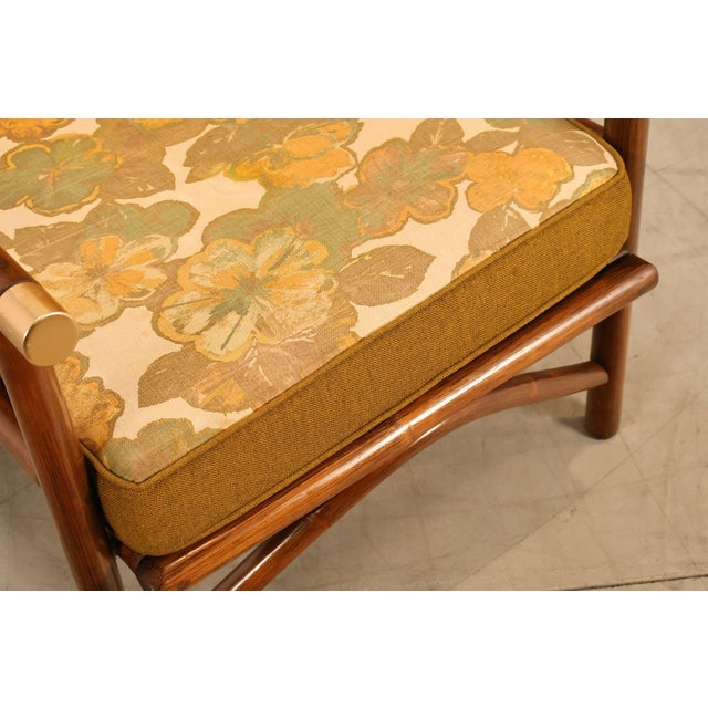 Wood Vogue Coastal Vintage Rattan Bamboo Armchair For Sale - Image 7 of 18