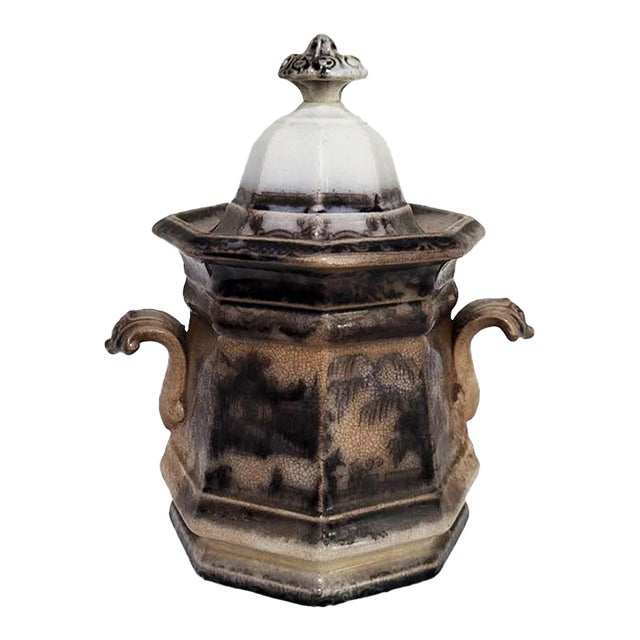 Antique Cyprus by Davenport Lidded Sugar Bowl - Rare Circa 1940 For Sale