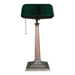 Early 20th Century American Emeralite Cased Glass Desk Lamp