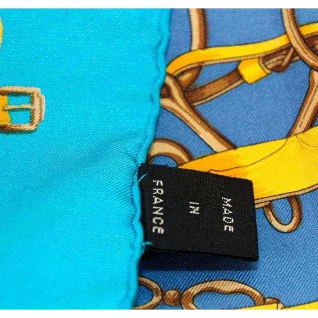 Gorgeous Blue Sellier Silk Scarf by Erre France For Sale - Image 10 of 12