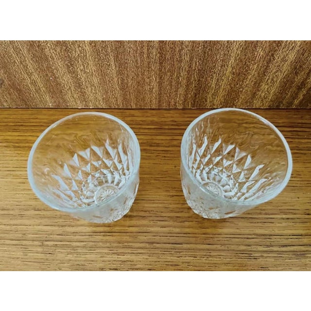Glass Vintage Diamond Cut Water Glasses from Vereco Duralex, France, 1950s, Set of 6 For Sale - Image 7 of 11