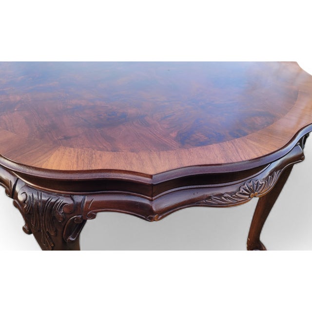 Wood Antique Early 20th Century Louis XVI French Oval Dining Table in Walnut & Mahogany For Sale - Image 7 of 13