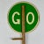 Mid 20th Century Vintage Double Sided Stop/Go Hand Held. Wooden Sign in Red & Green For Sale - Image 5 of 9