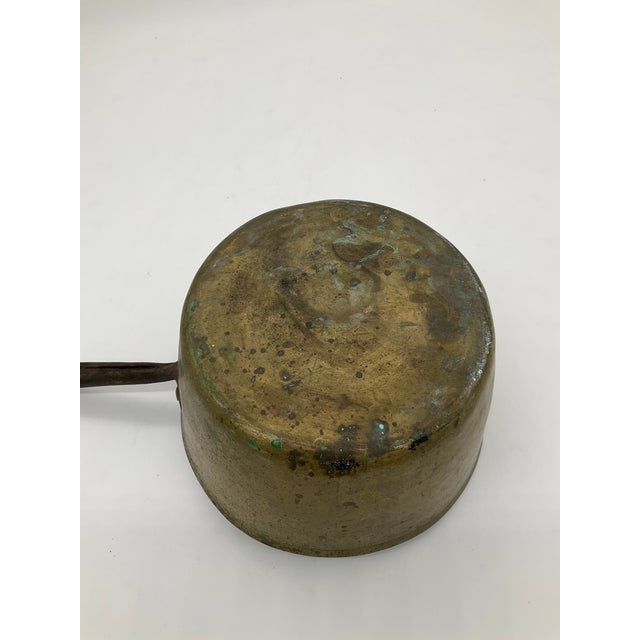 Metal Lot of 7 Vintage Brass Pots, Cauldrons, Ladle For Sale - Image 7 of 13