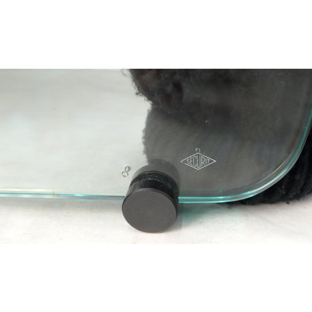 Glass Fabio Lenci Hyaline Adjustable MCM Lounge Chair Glass Black Leather 1970s MINT! For Sale - Image 7 of 14