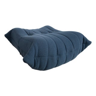 Togo Ottoman in Petrol Blue Fabric by Michel Ducaroy for Ligne Roset For Sale
