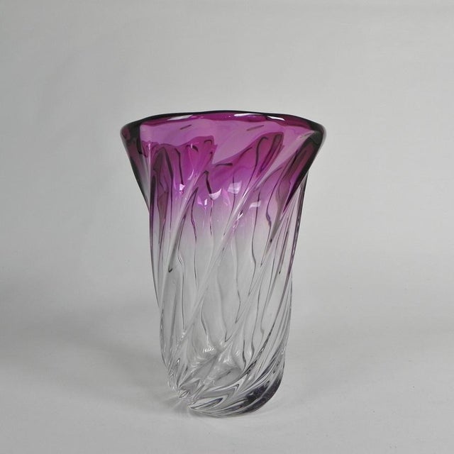 Torsade Vase from Val Saint Lambert, 1950s For Sale - Image 4 of 13