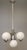This three-arm Bauhaus chandelier consists of three white overlay glass spheres (all undamaged) and solid chrome-plated...