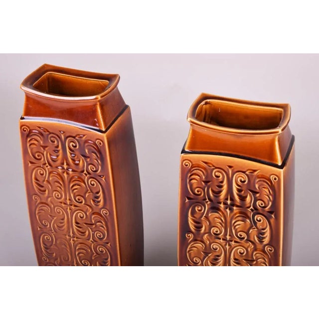 1950s Mid-Century Ceramic Vases attributed to Ditmar Urbach, Czech, 1950s, Set of 2 For Sale - Image 5 of 10