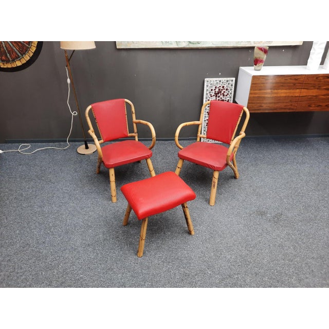 Mid-Century Bamboo Seating Set, 1950s, Set of 3 For Sale - Image 16 of 16