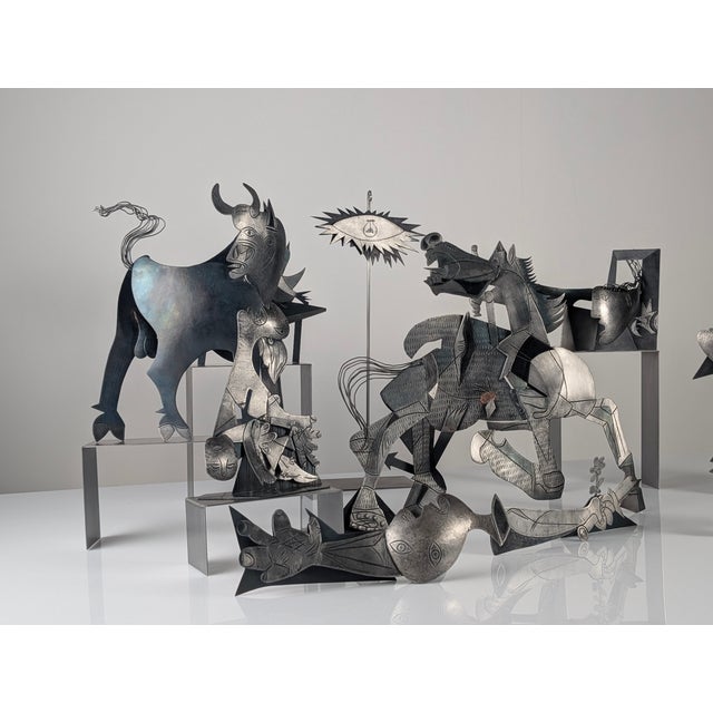 Metal Guernica Sculptures from Picasso, Set of 10 For Sale - Image 11 of 17