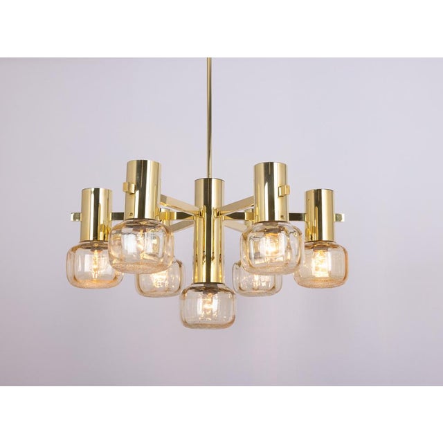 Large Sciolari Brass Chandelier, Germany, 1960s For Sale - Image 3 of 12