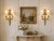 French 1860 French Artisan Louis XVI Gold Bronze Silk Sconces-Pair For Sale - Image 3 of 17