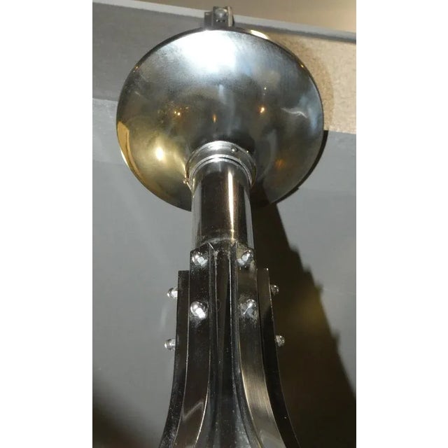 1970s Chromed Steel and Crystal Chandelier with 6 Lights attributed to Angelo Gaetano Sciolari, Italy, 1970s For Sale - Image 5 of 10