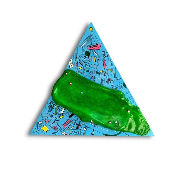 Safe in the middle is a mixed media wall sculpture by vera vizzi that juxtaposes urban sketching with organic relief....