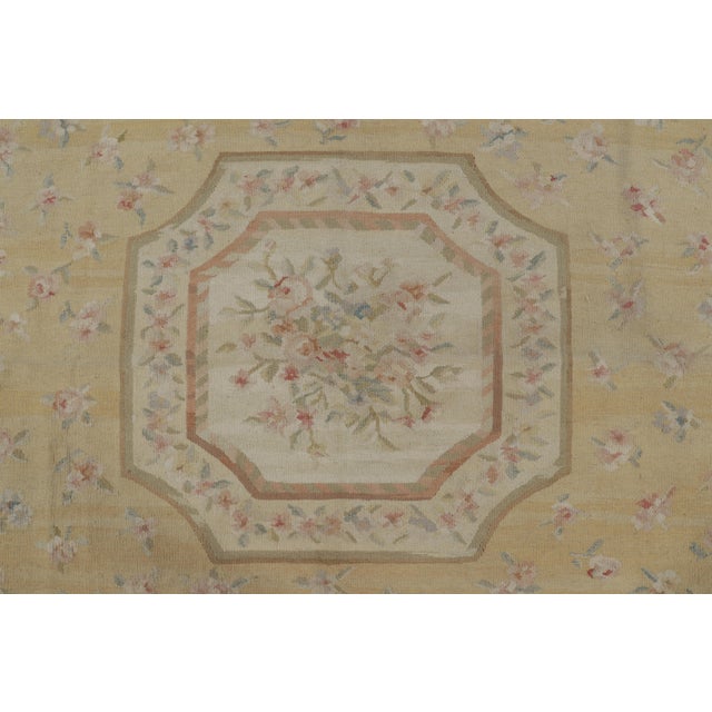 Rug & Kilim’s Aubusson Style Rug in Blue and Cream With Floral Medallion For Sale In New York - Image 6 of 7