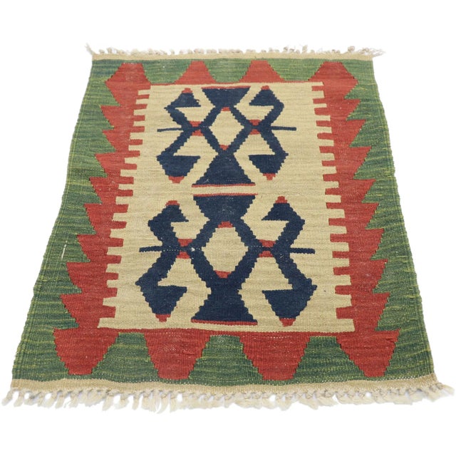 Tribal Vintage Persian Shiraz Kilim Rug - 02'00 X 02'10 For Sale - Image 3 of 9