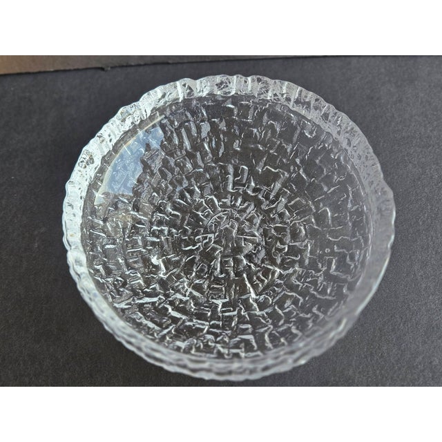 Mid 20th Century Scandinavian Brutalist Textured Glass Bowl For Sale - Image 11 of 12