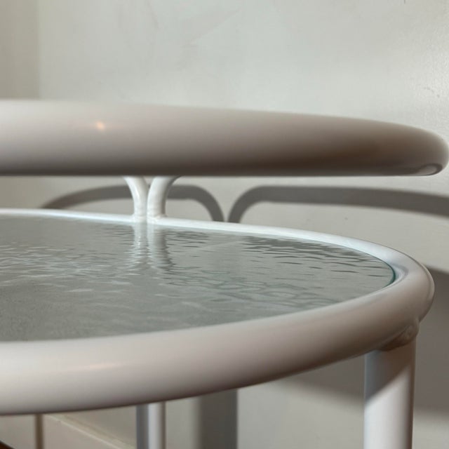 White 1960s Mid Century Brown Jordan Style White Patio Bar Cart For Sale - Image 8 of 12