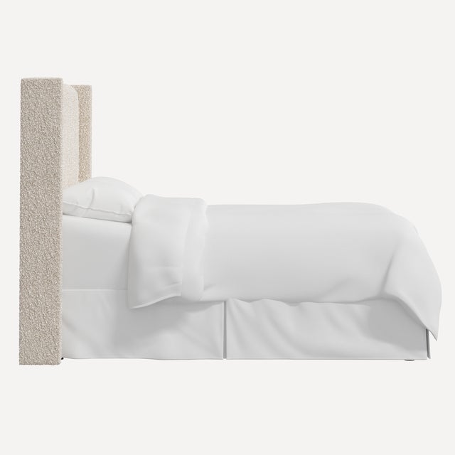 Contemporary Red from Scalamandre crafted by Cloth & Company Twin Hudson Headboard in Plush Boucle Ivory For Sale - Image 3 of 4