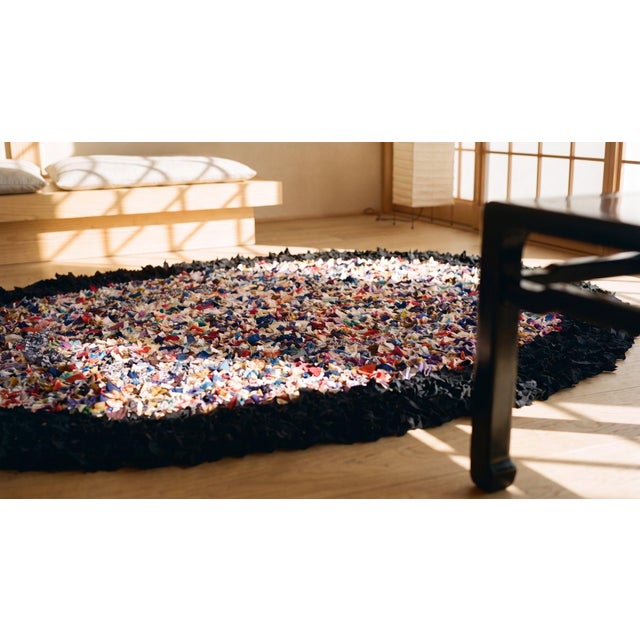 Textile 1930s Colorful Abstract Folk Art Antique American Hooked Rug 2'8" X 3'6" Handknotted Wool Carpet For Sale - Image 7 of 8