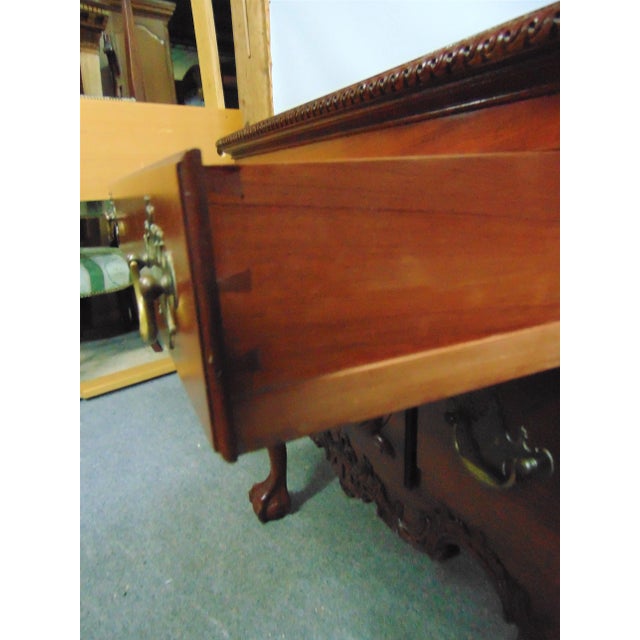 Wood Benchmade Chippendale Solid Mahogany Carved Lowboy For Sale - Image 7 of 9