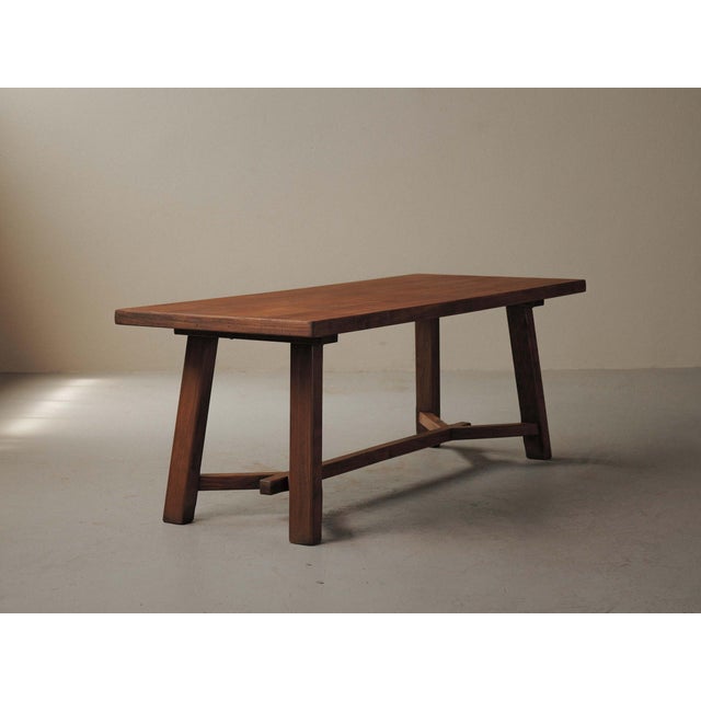 Brutalist Oak Dining Table, France, 1970s For Sale - Image 10 of 18