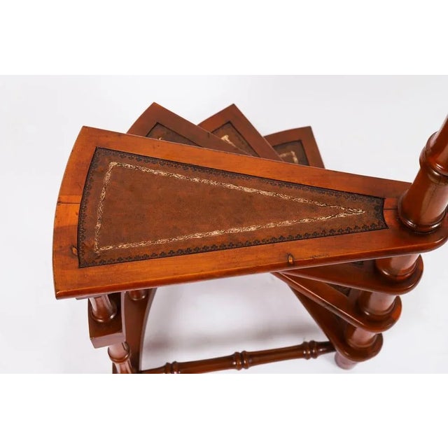 Vintage Spiral Library Steps in Mahogany, 20th Century For Sale - Image 5 of 13