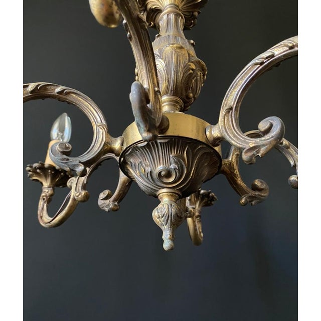 Vintage Brass Chandelier, 1960s For Sale - Image 4 of 14
