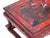 Vintage Distressed Red White Cranes Pine Graphic Rectangular Stand Table For Sale - Image 11 of 12