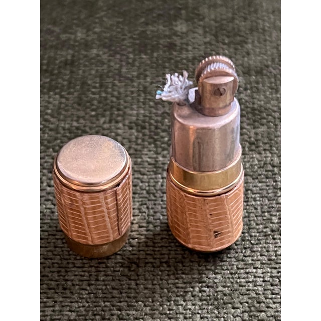 Animal Skin Rare Vintage "Paris Bric" Luxury Mini Snake Skin Lipstick Patrol Lighter For Sale - Image 7 of 18