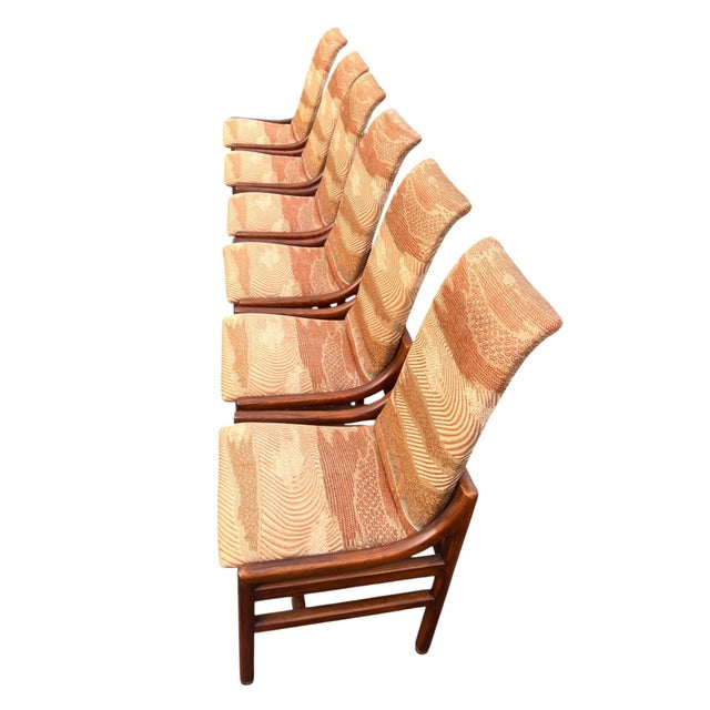 Henredon Henredon Campaign Scene 1 Oak Dining Chairs Set 6 For Sale - Image 4 of 18