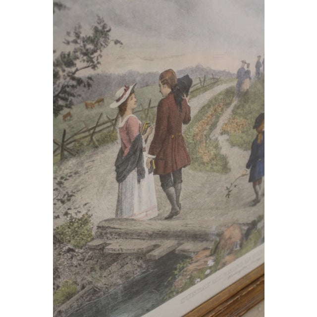Sunday Morning Sleepy Hollow Vintage Framed Engraving For Sale - Image 4 of 11