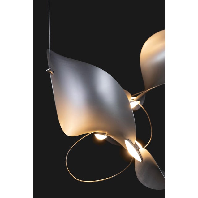 Not Yet Made - Made To Order Dune 6 Cluster Chandelier with Silver Anodized Shades by Daniel Becker for Moss Objects For Sale - Image 5 of 11