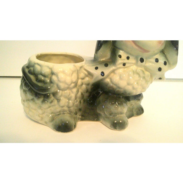Mid-Century Modern Ceramic Poodle Shawnee Dog Planter Hand Painted Porcelain Puppy Usa VTG MCM 1950s For Sale - Image 3 of 9
