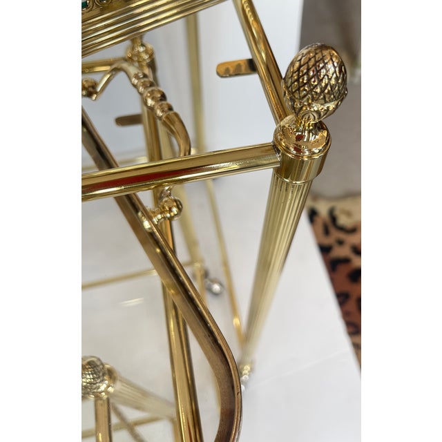 French Neoclassical Style Nesting Bar Carts With Glass Shelves, Maison Jansen For Sale - Image 14 of 17