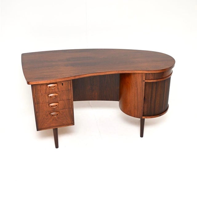 Vintage Danish Carved Boomerang Desk from Feldballes Møbelfabrik, 1950 For Sale - Image 11 of 11